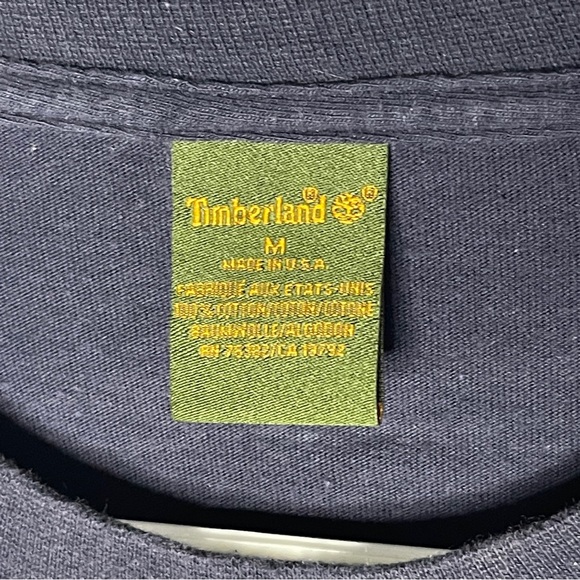 Vintage Timberland The Boot Company Medium Made In USA Long Sleeve Tshirt Navy - Picture 3 of 8
